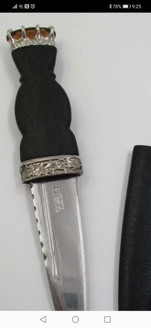 ### Sgian Dubh Scottish traditional Dagger with Sheath box and Tartan cloth ###