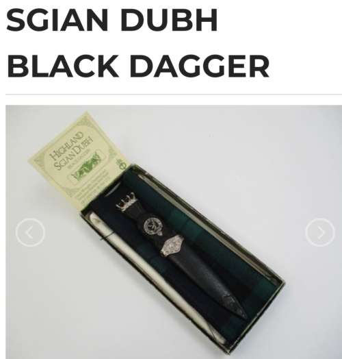 ### Sgian Dubh Scottish traditional Dagger with Sheath box and Tartan cloth ###