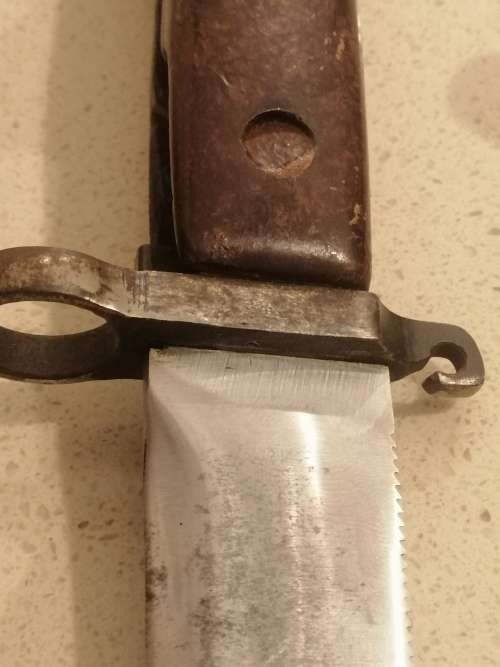 ### Reduced!! - Possibly Romanian AK 47 bayonet with frog and Scabbard ###