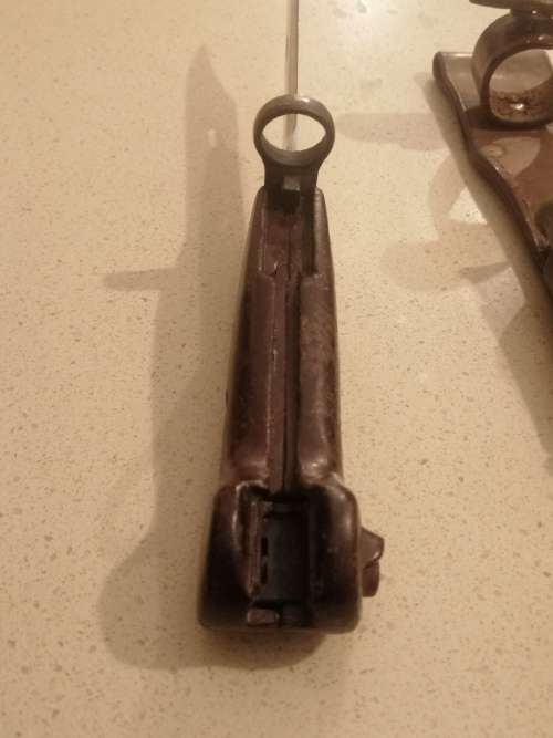 ### Reduced!! - Possibly Romanian AK 47 bayonet with frog and Scabbard ###