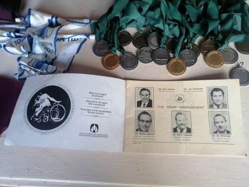### Sporting Tracksuit tops Ties and medals Springbok history memorabilia  ###