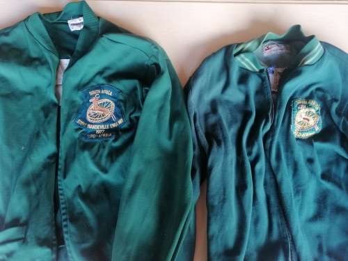 ### Sporting Tracksuit tops Ties and medals Springbok history memorabilia  ###