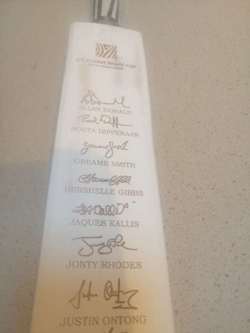 # 1990 s Protea Miniature Cricket bat signed,+ Miniature 2003 World cup cricket bat digital signed #
