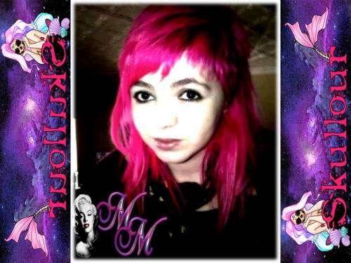 Neon pink SKullour Hair colour