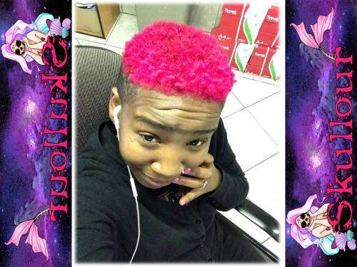Neon pink SKullour Hair colour