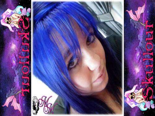 Dark blue SKullour Hair colour