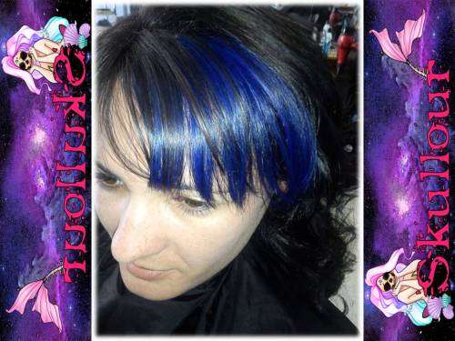 Dark blue SKullour Hair colour