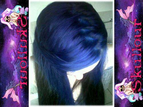 Dark blue SKullour Hair colour