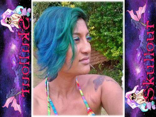 Sky blue Skullour Hair colour