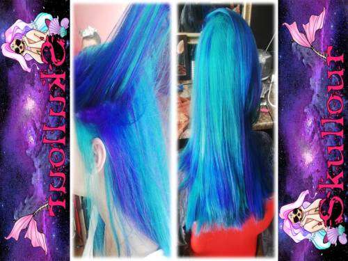 Sky blue Skullour Hair colour