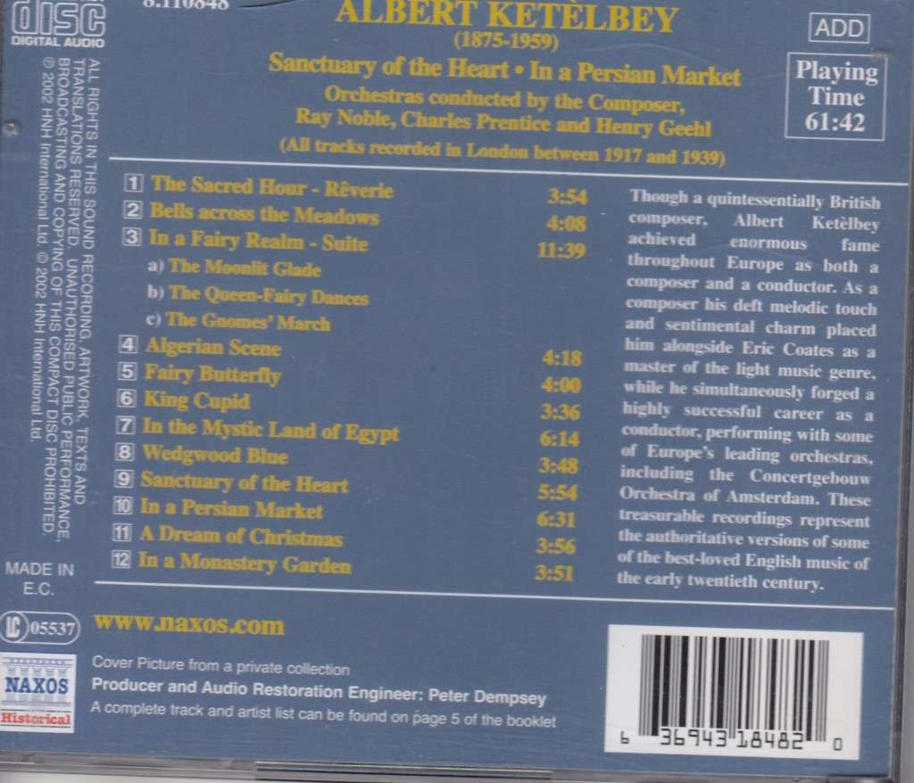 Ketelbey: British Light Music: In a Persian Market, and more  -  NAXOS Historical RECORDINGS