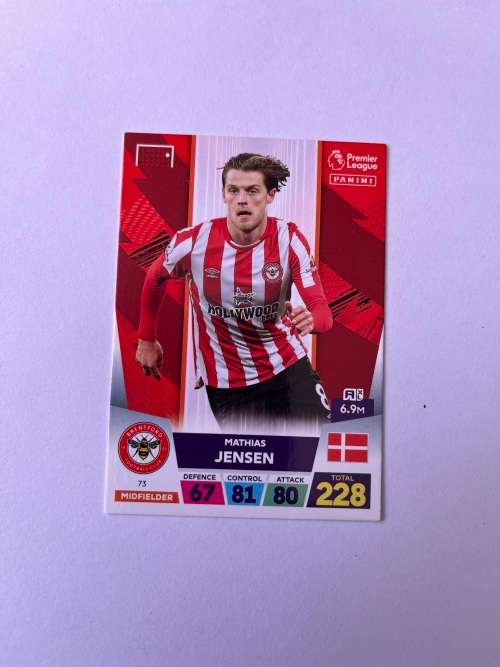 Panini Premier League Adrenalyn XL 2023 Soccer Card 73 Mathias Jensen