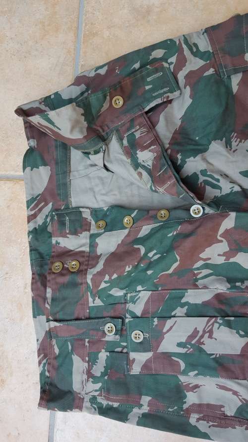 SADF era SA SF Recce copy "P" Zim dry camo XL waist mint trousers  - mint with paper size tag intact