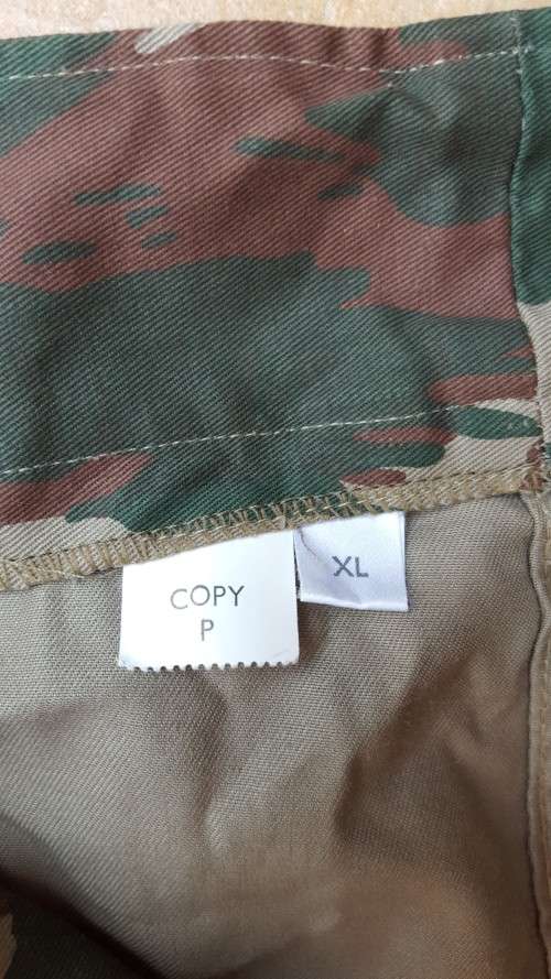 SADF era SA SF Recce copy "P" Zim dry camo XL waist mint trousers  - mint with paper size tag intact