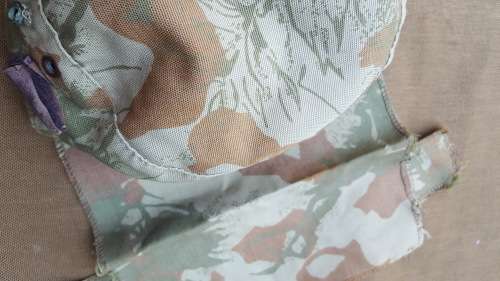 early (with label dd 1970) SAP (Rhodesia era?) thin camo cloth basic flap-cap - size "7" (fits 58)