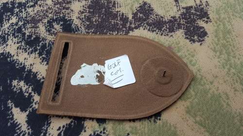 Scarce G-coy sub-unit (Inf coy) tupper unit nutria flash with SA Army higher HQ bar - pin intact