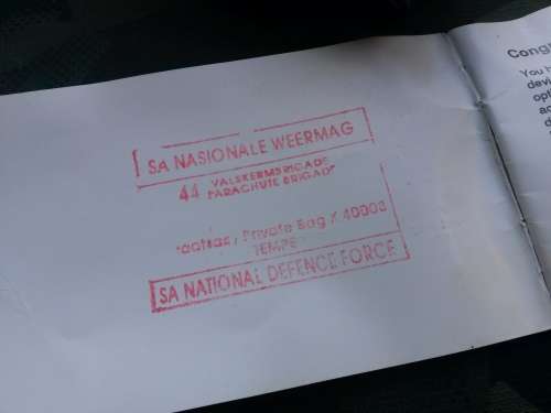 SADF Para Pathfinder Platoon used KVH data scope range finder - not tested (for display)