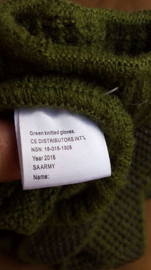 new issue SA Army "work" gloves - new mint and un-used (removed from plastic for these photos)