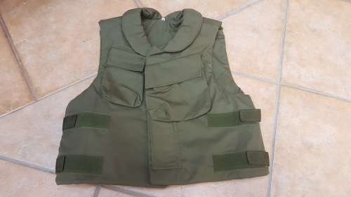 used (issued) Executive Outcomes olive green XL Split-front body armour - Angola campaign era