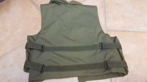 used (issued) Executive Outcomes olive green XL Split-front body armour - Angola campaign era