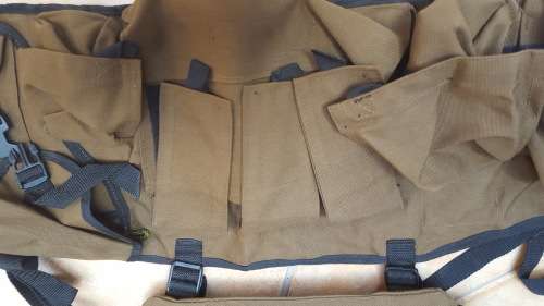 used (issued) SA Para Bn nutria Bateleur 90 (3 spears made) chest webbing - no damage