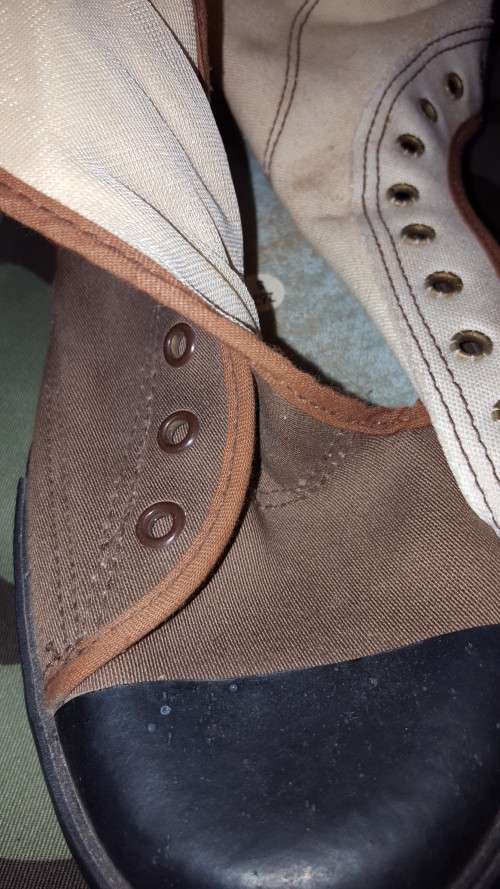 SA SF used "follow-me-not" brown tekkie canvas boot (only left side) size 8 UK - good used condition