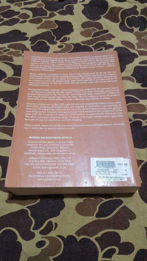 signed 1st ed Executive Outcomes - Eeben Barlow (original publication in soft cover 2007)