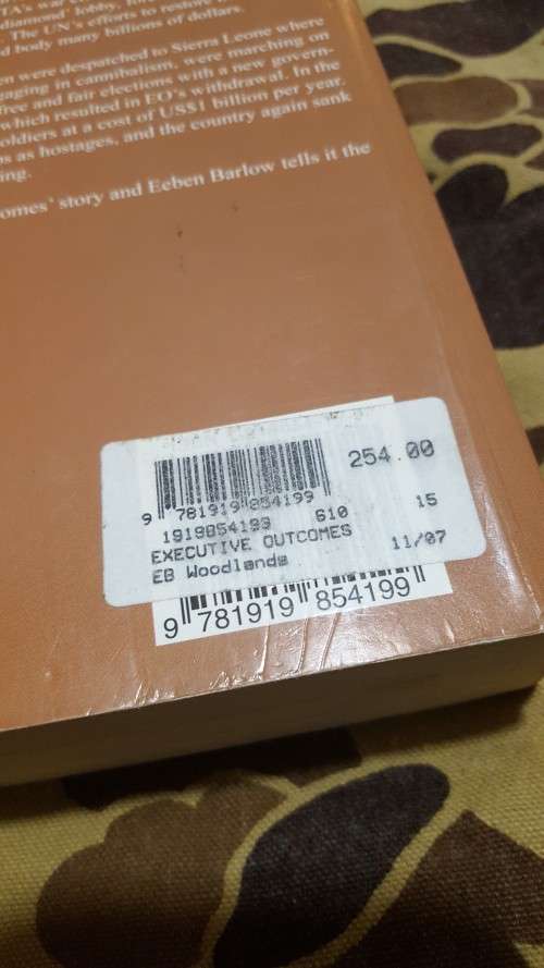 signed 1st ed Executive Outcomes - Eeben Barlow (original publication in soft cover 2007)