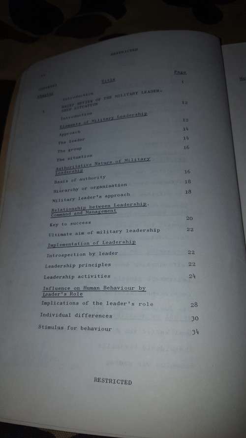 SADF era SA Army Military Leadership manual bi-lingual in Eng and Afr (very good used condition) A5