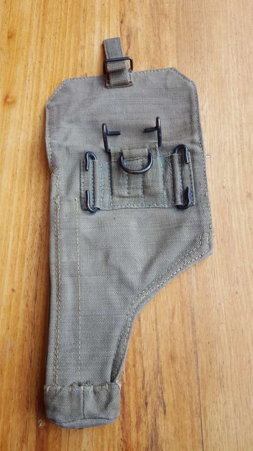 early (post WW2 period?) UDF converted (to pistol) "Webley revolver" side-arm canvas type holster