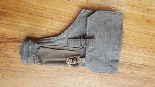early (post WW2 period?) UDF converted (to pistol) "Webley revolver" side-arm canvas type holster