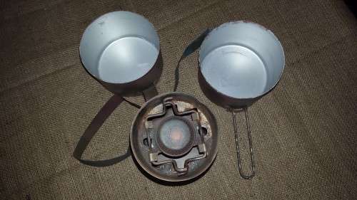 SA SF Recce used old Bluet Globetrotter stove & pots - hand camo'ed - working condition (empty gas)