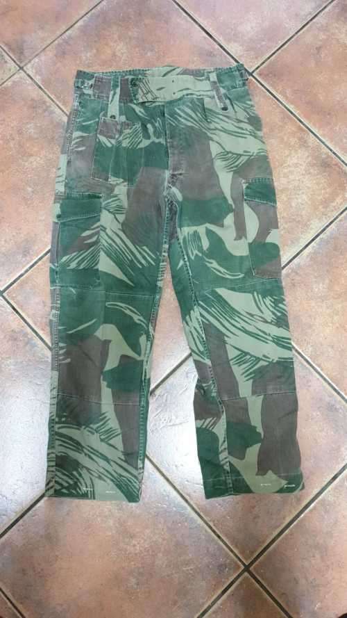 original bushwar period Rhodesian brushstroke pattern camo combat trousers 36 inch faded & no damage