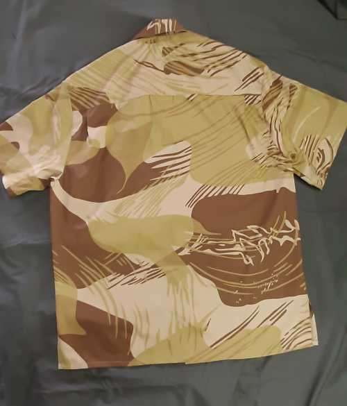 new build Hawaii style summer all-day/all-night Rhod `DRY` camo light-weight bar/lounge shirt Large