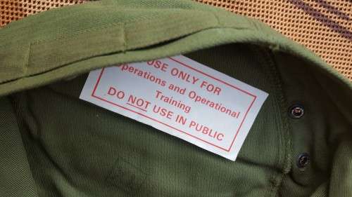 mint SADF era SA SF Recce HBT training greens XL (60/61) size cap ("do not use" sticker) - rare!