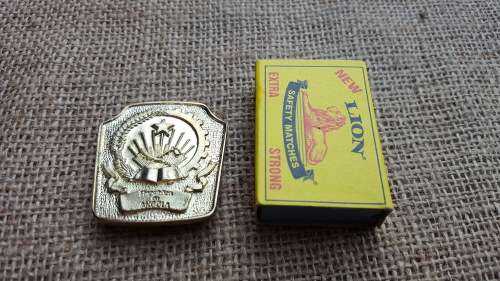 original metal Angola MPLA/ FAPLA veterans cap badge - scarce and diff to find (1 rear post missing)