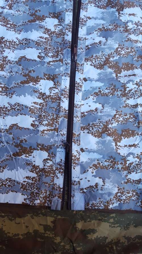 handy Turkish army issue reversible snow/ brown nylon poncho and sleeves/ gaitors - survival kit