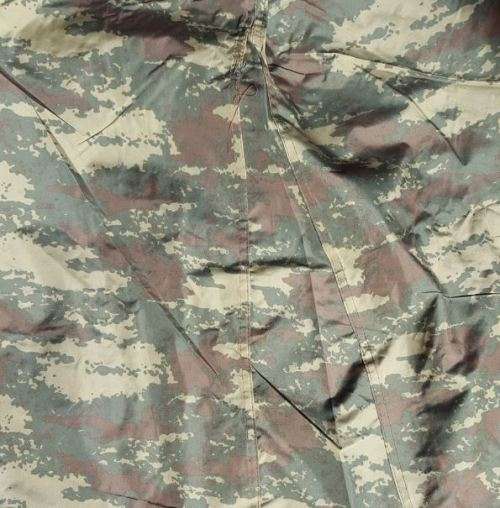 handy Turkish army issue reversible snow/ brown nylon poncho and sleeves/ gaitors - survival kit