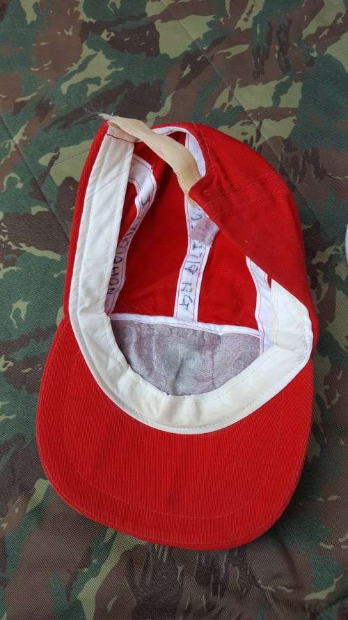 original 61 Mech Bn Grp red unit cap used and named good condition no damage/ bright colours adjusts