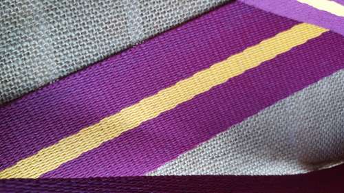 1m length of ex RSA homelands pre-1994 stable-belt belting Ciskei CDF SF maroun/yellow/maroun