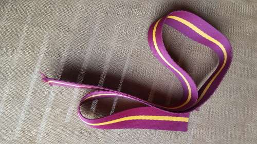 1m length of ex RSA homelands pre-1994 stable-belt belting Ciskei CDF SF maroun/yellow/maroun