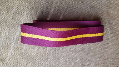 1m length of ex RSA homelands pre-1994 stable-belt belting Ciskei CDF SF maroun/yellow/maroun