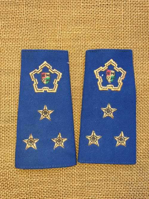 pre-1994 era SAP Brigadier ISU/ STF Brig field-dress blue officer's slide ranks - pair almost new