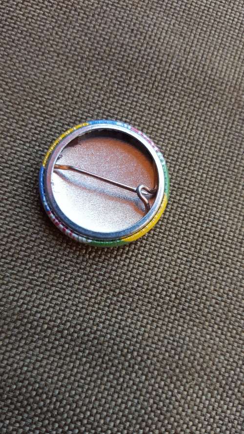 scarce period original SWAPO pin-on small metal round badge in great almost unused condition