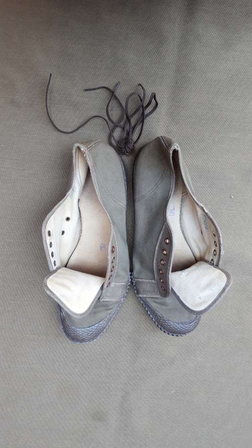 SADF era issue PT "tekkies" nutria runnng shoes aka "PF Flyers" size 9 UK & in good used condition