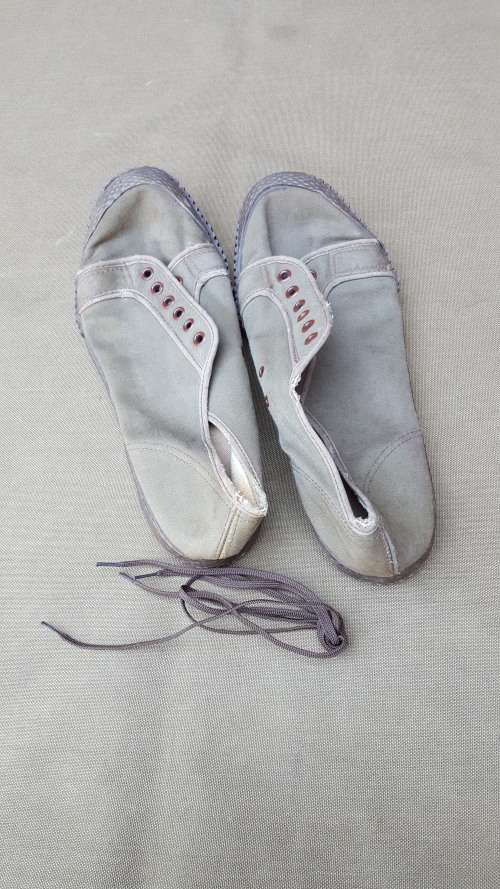 SADF era issue PT "tekkies" nutria runnng shoes aka "PF Flyers" size 9 UK & in good used condition