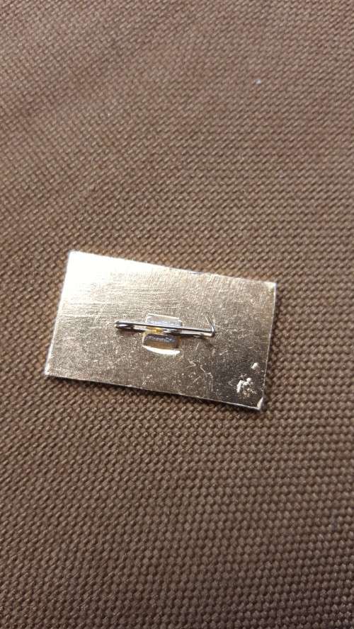 scarce period original SWAPO pin-on small metal rectangular badge in great used condition with pin