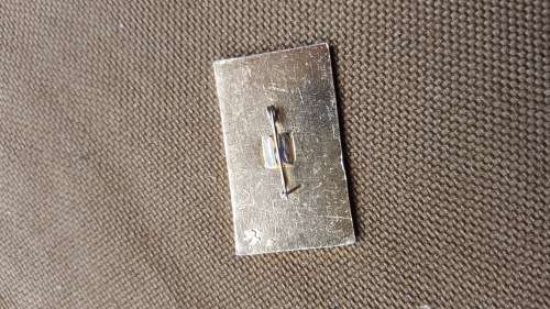 scarce period original SWAPO pin-on small metal rectangular badge in great used condition with pin