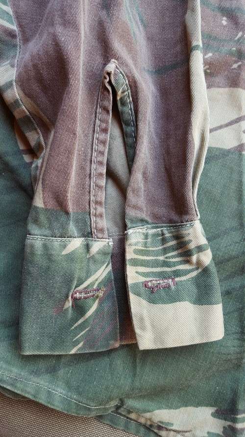 a lovely used & tailored small original Rhod camo l/s shirt no damage & 1 button (on cuff) missing