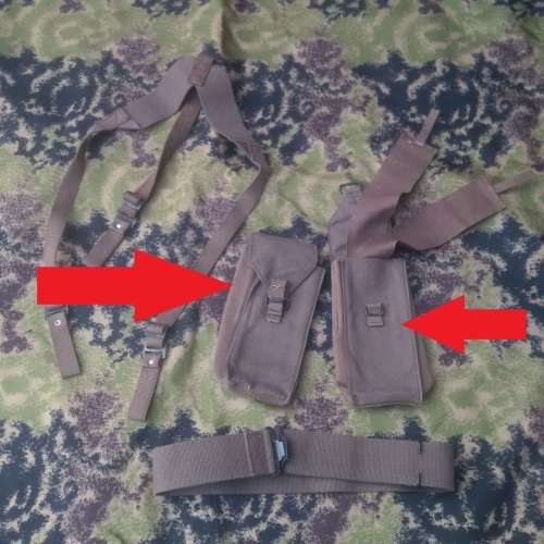 very rare donkey brown SA made cheap export ammo pouch made for UNITA in Angola as SADF supplied aid